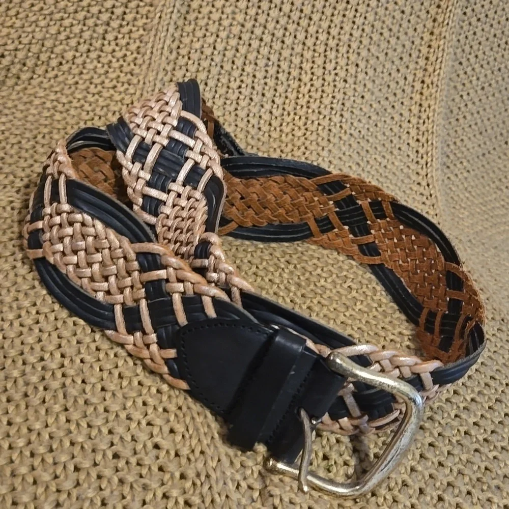 Linea Pelle Vintage Woven Braided Belt Size S